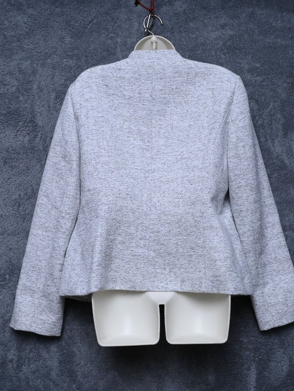 Calvin Klein Off White Tweed Crop Short Blazer Women's  Size 16 - Picture 5 of 8